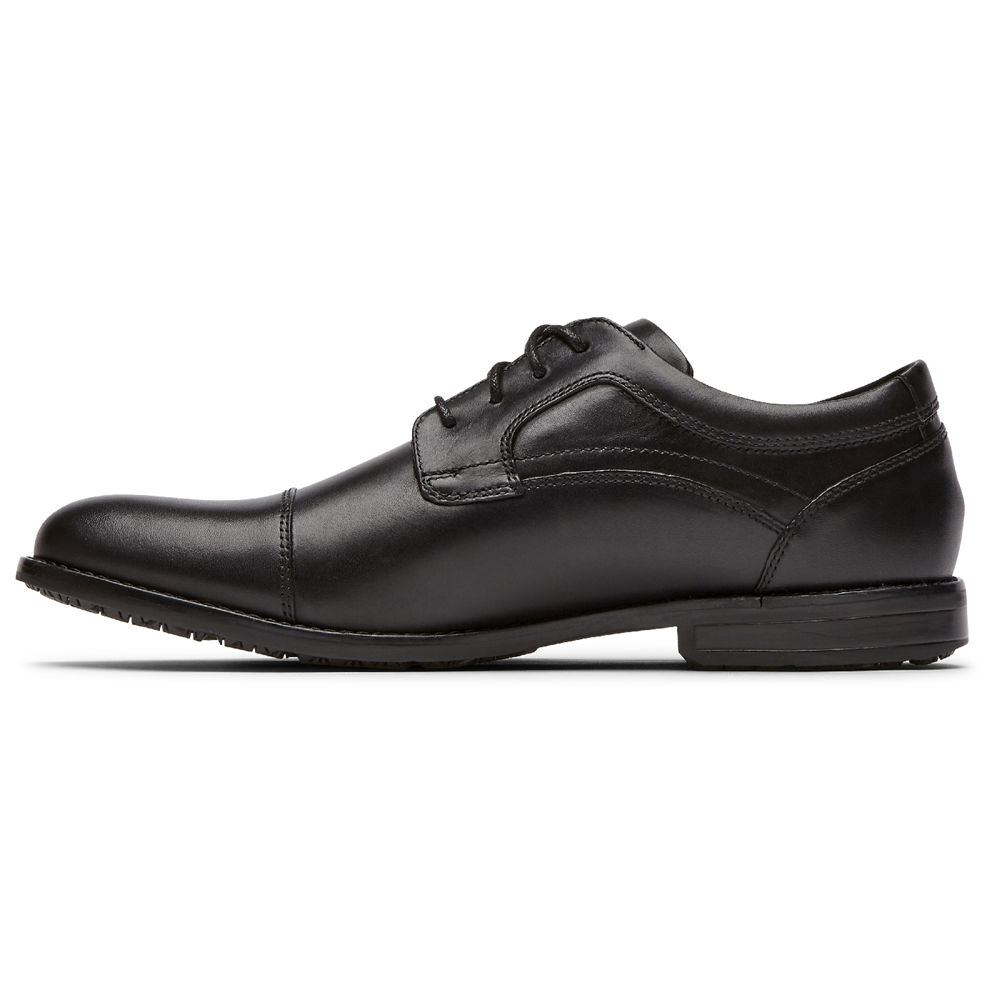 Oxfords Rockport Homem Pretas - Mykel Cap Toe - 65127JBXU